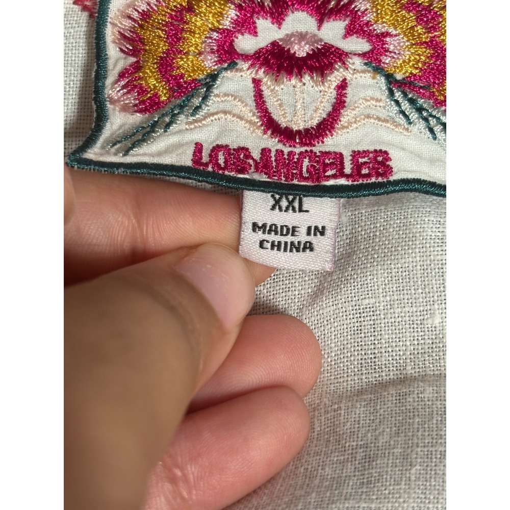 Johnny Was White Embroidered Linen Tunic Dress XXL Long Sleeve Boho Pockets - Picture 4 of 14
